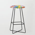 Colorful Summer Flower Meadow Happy Hand Drawn Wildflowers Stool Gallery Image 1