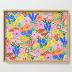 Colorful Summer Flower Meadow Happy Hand Drawn Wildflowers Serving Tray Gallery Image 1