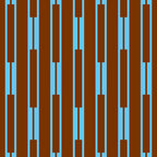 Geometric Minimalist Geo Chain Vertical Stripe Pattern in Sky Blue and Chestnut Brown Coffee Mug Gallery Image 2