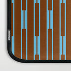 Geometric Minimalist Geo Chain Vertical Stripe Pattern in Sky Blue and Chestnut Brown Laptop Sleeve Gallery Image 3