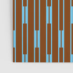 Geometric Minimalist Geo Chain Vertical Stripe Pattern in Sky Blue and Chestnut Brown Poster Gallery Image 3