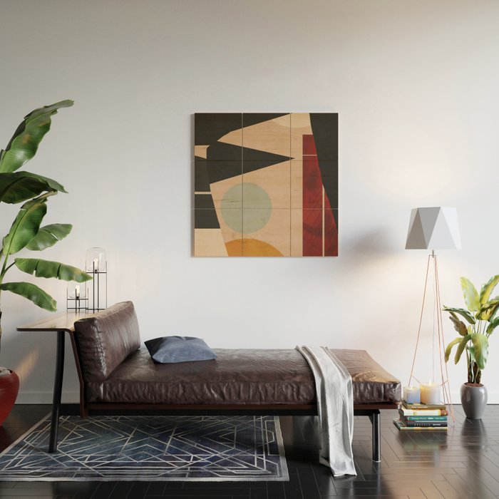 Abstract Geometric Shapes 168 Wood Wall Art Gallery Image 2