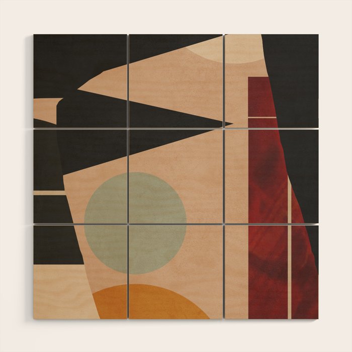 Abstract Geometric Shapes 168 Wood Wall Art Gallery Image 1