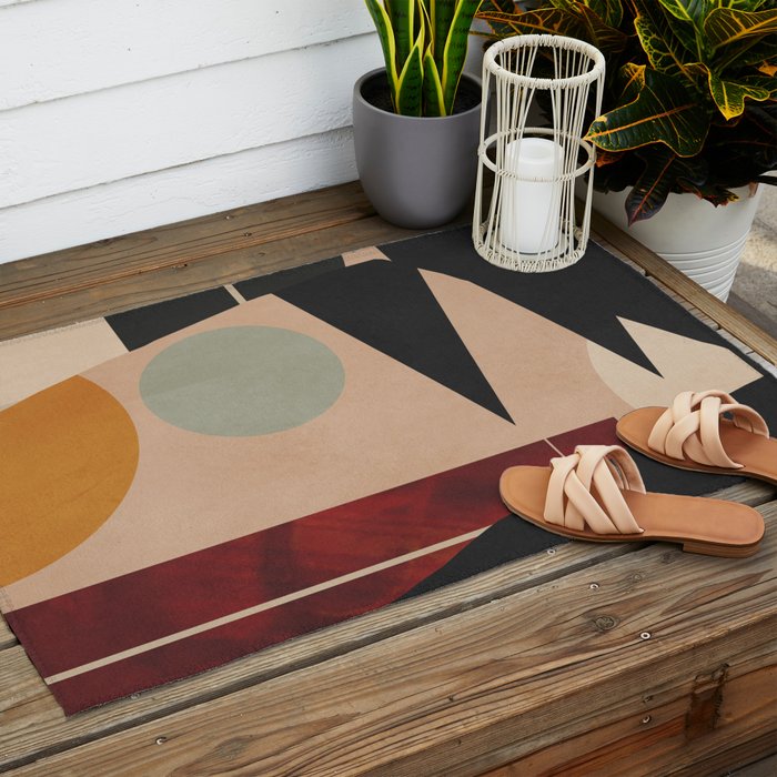 Abstract Geometric Shapes 168 Outdoor Rug Gallery Image 2