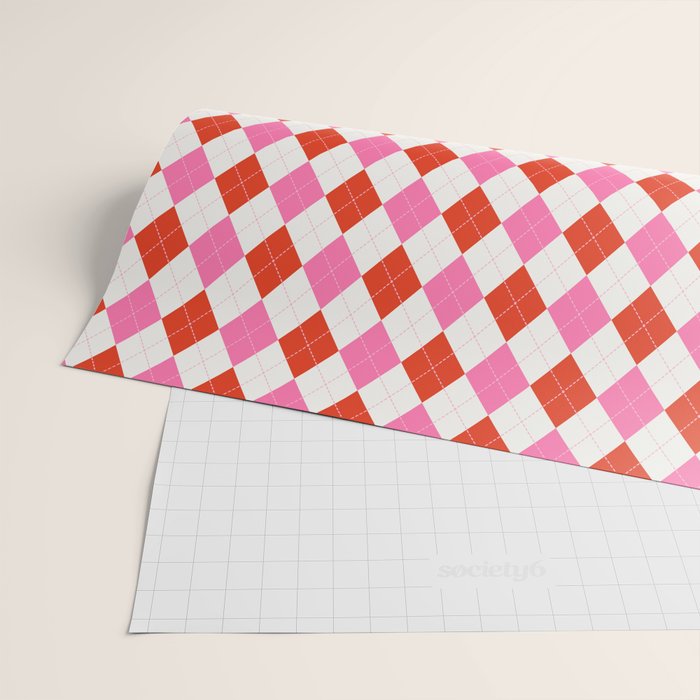 Pink and Red Argyle Wrapping Paper Gallery Image 2