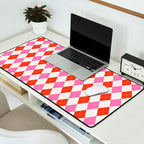 Pink and Red Argyle Desk Mat Gallery Image 2