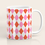 Pink and Red Argyle Coffee Mug Gallery Image 1