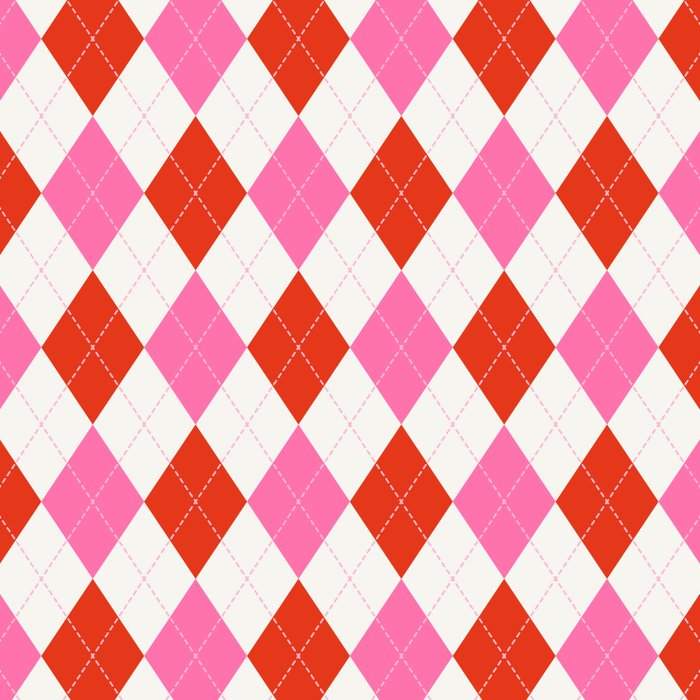Pink and Red Argyle Coffee Mug Gallery Image 2