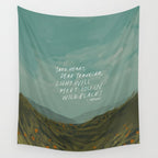 "Take Heart, Dear Traveller, Light Will Meet You In Wild Places." | Landscape Design Wall Tapestry Gallery Image 4
