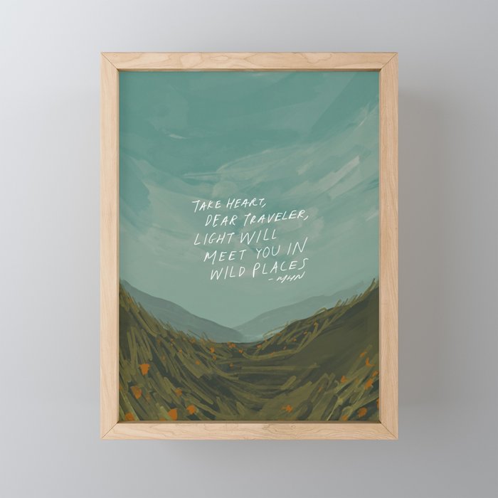 "Take Heart, Dear Traveller, Light Will Meet You In Wild Places." | Landscape Design Mini Art Print Gallery Image 1
