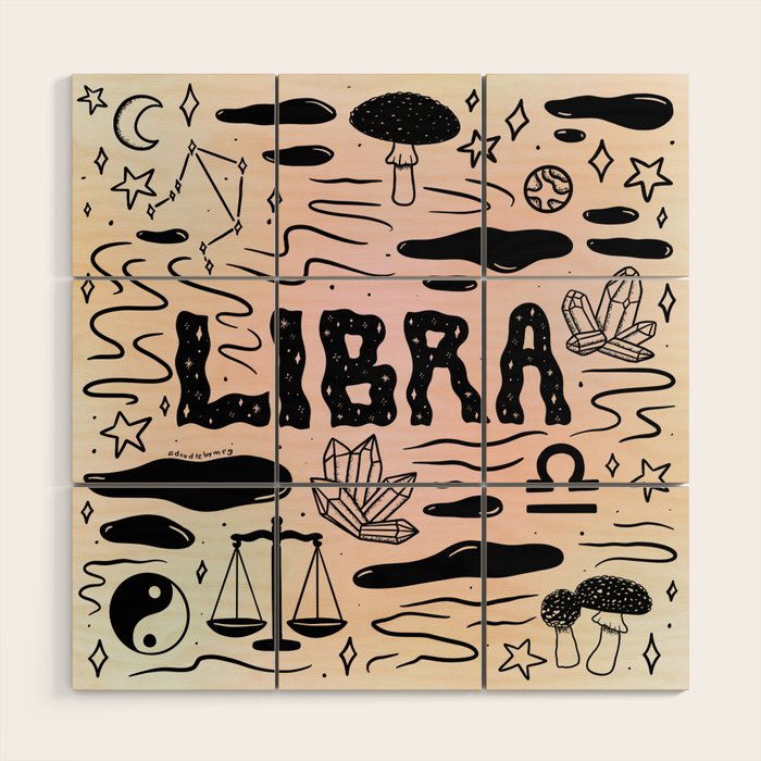 Celestial Libra Wood Wall Art Gallery Image 1