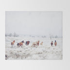 Winter Horses Throw Blanket Gallery Image 2
