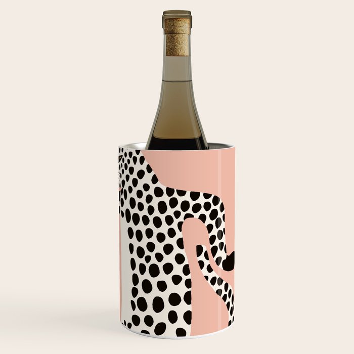 Jazzy Wild Cat, Dancing Leopard Animals Pets, Wildlife Bengal Cats Exotic, Cheetah Jungle Pastel Whimsical, Quirky Bohemian Modern Eclectic Wine Chiller Gallery Image 3