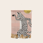 Jazzy Wild Cat, Dancing Leopard Animals Pets, Wildlife Bengal Cats Exotic, Cheetah Jungle Pastel Whimsical, Quirky Bohemian Modern Eclectic Wall Hanging Gallery Image 1