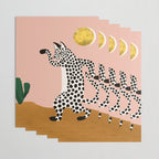 Jazzy Wild Cat, Dancing Leopard Animals Pets, Wildlife Bengal Cats Exotic, Cheetah Jungle Pastel Whimsical, Quirky Bohemian Modern Eclectic Wrapping Paper Gallery Image 3