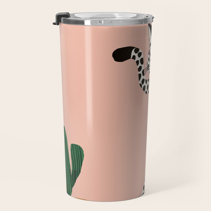 Jazzy Wild Cat, Dancing Leopard Animals Pets, Wildlife Bengal Cats Exotic, Cheetah Jungle Pastel Whimsical, Quirky Bohemian Modern Eclectic Travel Mug Gallery Image 3
