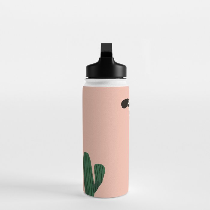 Jazzy Wild Cat, Dancing Leopard Animals Pets, Wildlife Bengal Cats Exotic, Cheetah Jungle Pastel Whimsical, Quirky Bohemian Modern Eclectic Water Bottle Gallery Image 3