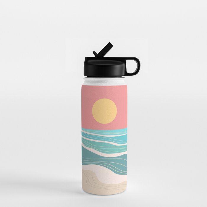 Crashing wave on sunny bay Water Bottle Gallery Image 1