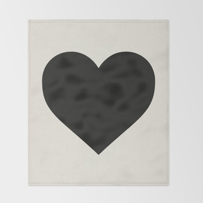 Black Heart Throw Blanket Gallery Image 2