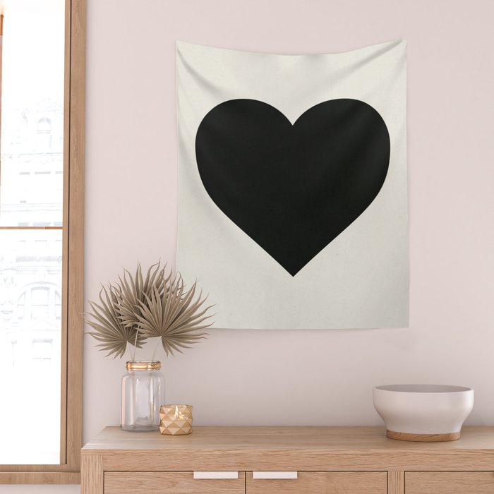 Black Heart Wall Tapestry Gallery Image 2