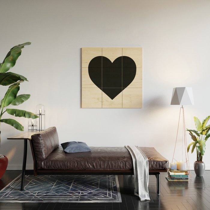 Black Heart Wood Wall Art Gallery Image 2