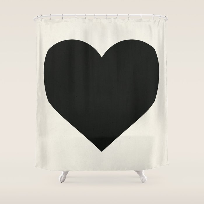 Black Heart Shower Curtain Gallery Image 1