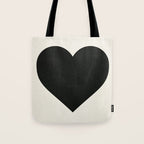 Black Heart Tote Bag Gallery Image 1