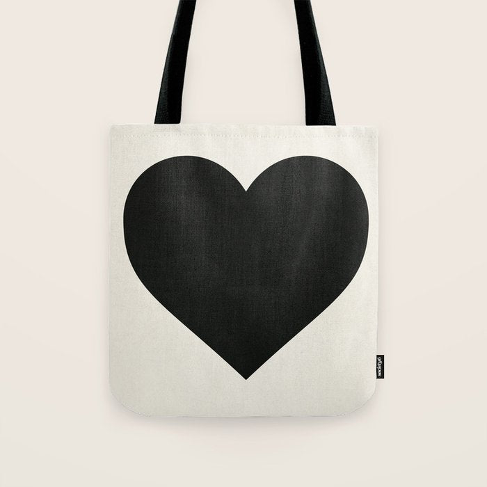 Black Heart Tote Bag Gallery Image 1