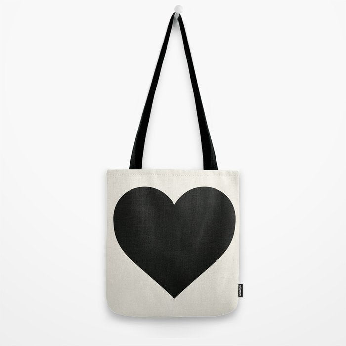 Black Heart Tote Bag Gallery Image 2