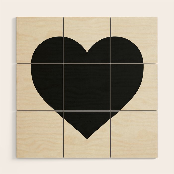 Black Heart Wood Wall Art