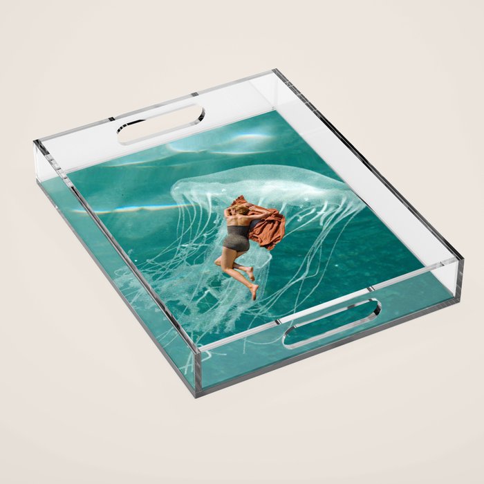Wherever the current takes me (the jellyfish) Acrylic Tray Gallery Image 1