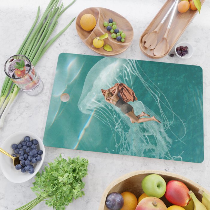 Wherever the current takes me (the jellyfish) Cutting Board Gallery Image 2