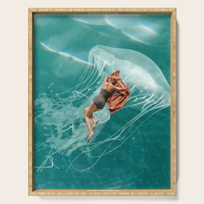 Wherever the current takes me (the jellyfish) Serving Tray Gallery Image 1
