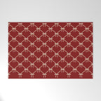 Bows & Ribbons Pattern XI Ruby Red Welcome Mat Gallery Image 1