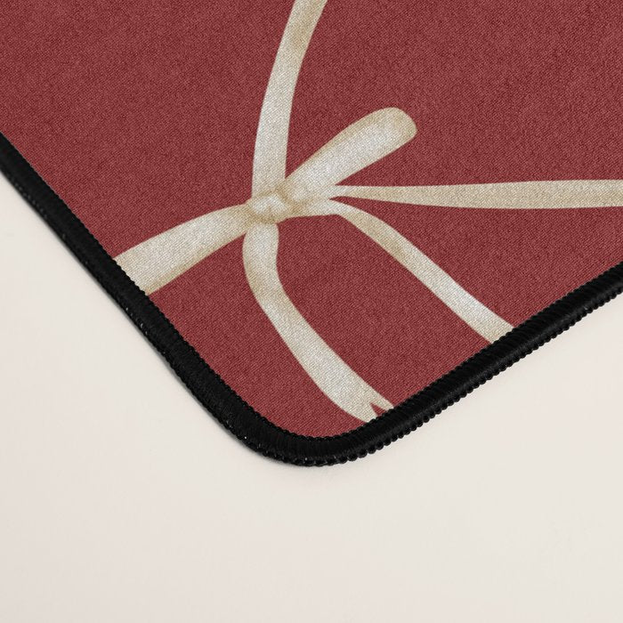 Bows & Ribbons Pattern XI Ruby Red Desk Mat Gallery Image 4
