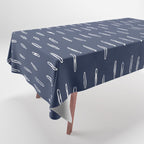 Boho Prints, Raindrops, Indigo Blue, Minimalism, Abstract Art Tablecloth Gallery Image 1