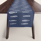 Boho Prints, Raindrops, Indigo Blue, Minimalism, Abstract Art Table Runner Gallery Image 1