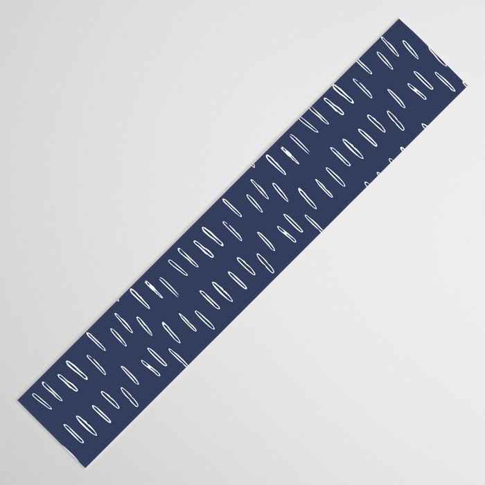 Boho Prints, Raindrops, Indigo Blue, Minimalism, Abstract Art Table Runner Gallery Image 3