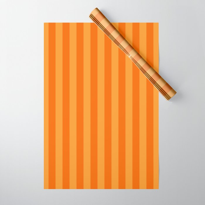Orange Stripes Vertical Stripe Pattern Wrapping Paper Gallery Image 1