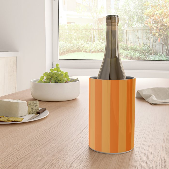 Orange Stripes Vertical Stripe Pattern Wine Chiller Gallery Image 4