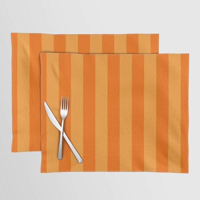 Orange Stripes Vertical Stripe Pattern Placemat Gallery Image 1