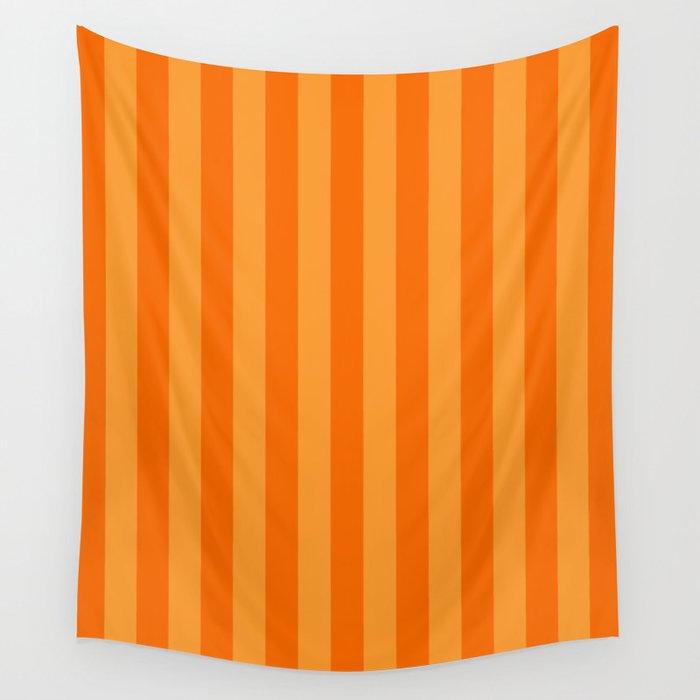 Orange Stripes Vertical Stripe Pattern Wall Tapestry Gallery Image 4
