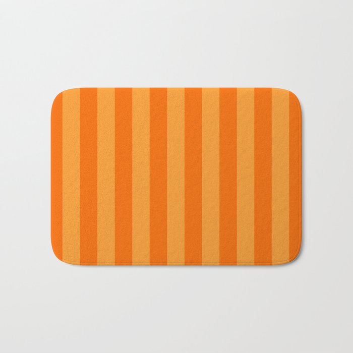 Orange Stripes Vertical Stripe Pattern Bath Mat Gallery Image 1