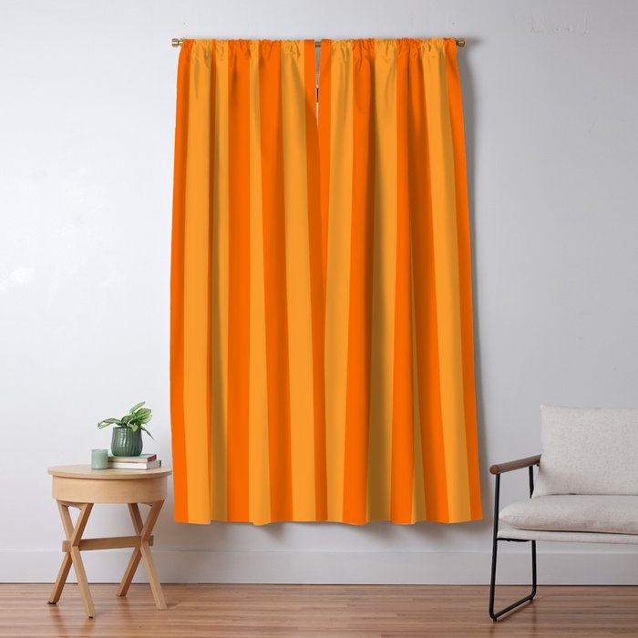 Orange Stripes Vertical Stripe Pattern Window Curtain Gallery Image 1