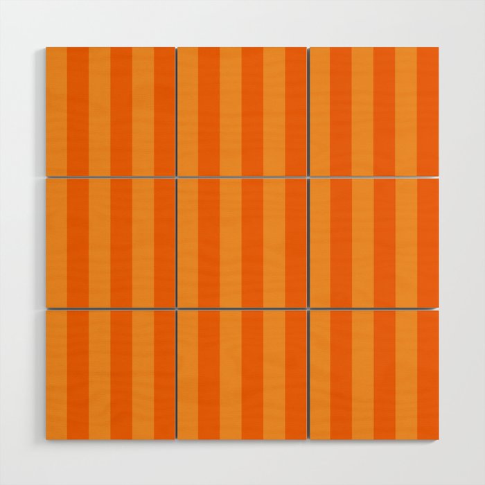 Orange Stripes Vertical Stripe Pattern Wood Wall Art Gallery Image 1