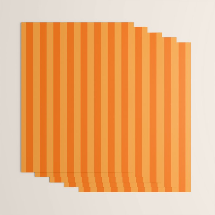 Orange Stripes Vertical Stripe Pattern Wrapping Paper Gallery Image 3