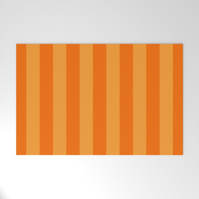 Orange Stripes Vertical Stripe Pattern Welcome Mat Gallery Image 1