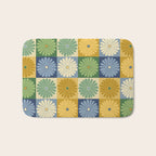Retro Flowers Check Pattern XXI Bath Mat Gallery Image 1