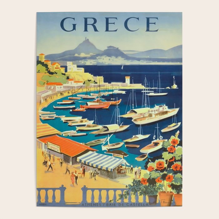 Greece Mid Century Travel Poster Poster Gallery Image 4