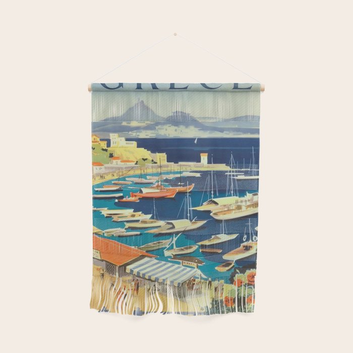 Greece Mid Century Travel Poster Wall Hanging Gallery Image 1